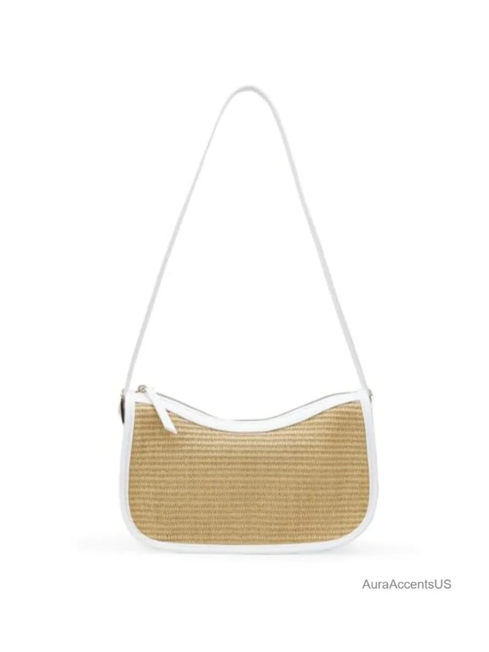 Crescent Shoulder Bag Hobo Purse with Adjustable Strap, Smooth or Straw-Look